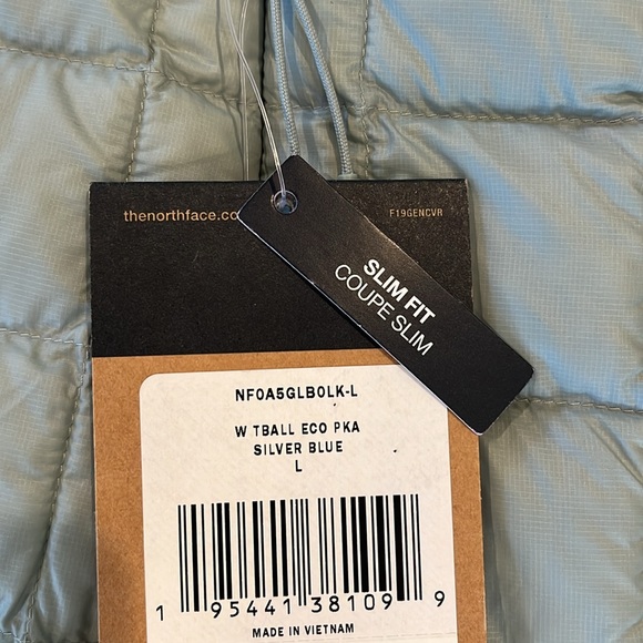 New! The North Face Thermoball Eco Quilted Hooded Parka~Large ~Silver Blue - Picture 14 of 16
